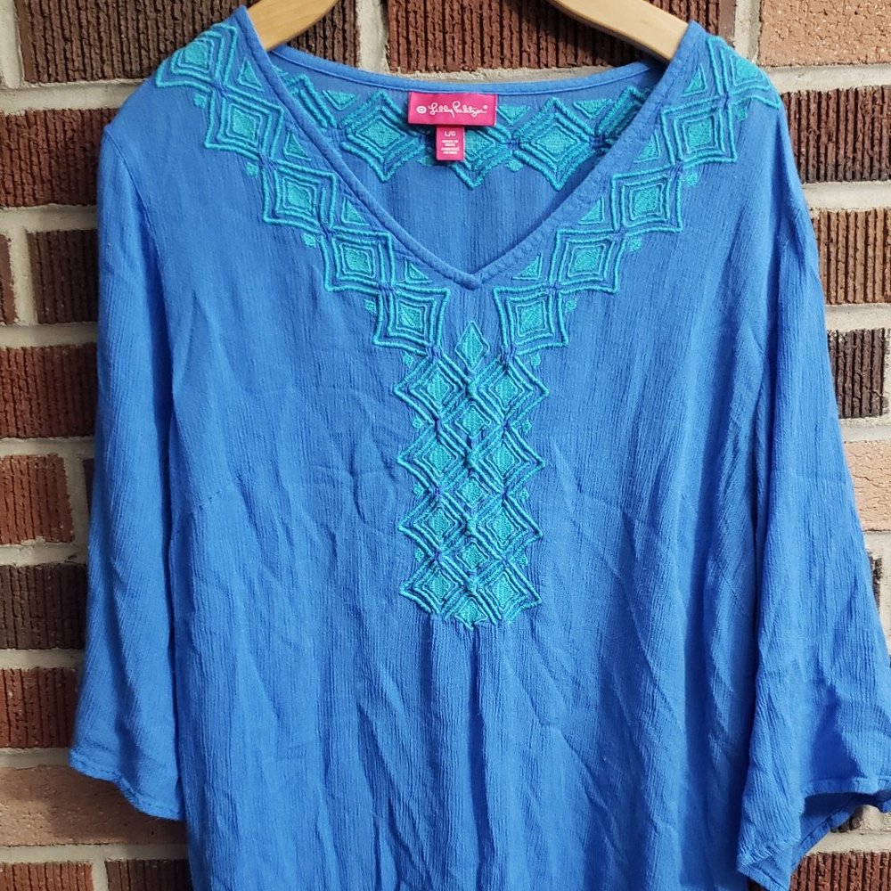 Lilly Pulitzer short sleeve blouse - L